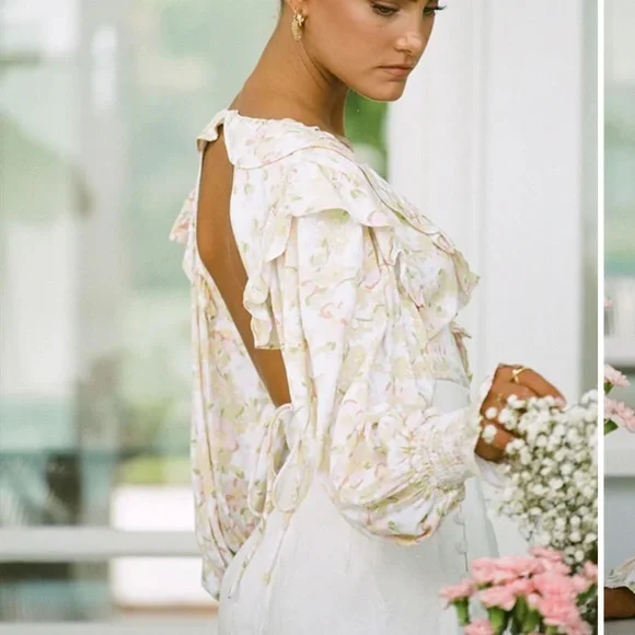 Sabo Skirt Floral Open-Back Bodysuit - Picture 5 of 6